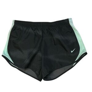 Nike Girls Black and Teal Shorts M